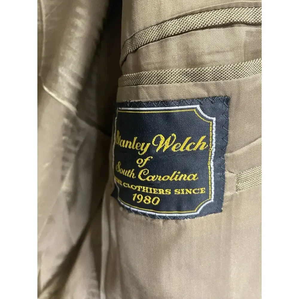 Jack Victor Super 100s Lanza CT Blazer Sport Coat 100% Wool Brown Size 48L Italy